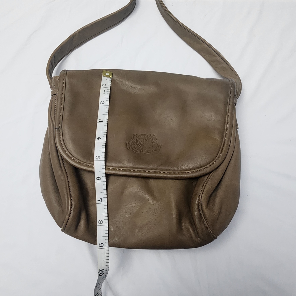 Vintage‎ Stone Mountain Taupe Leather Crossbody Shoulder Bag Classic Casual - Picture 9 of 12